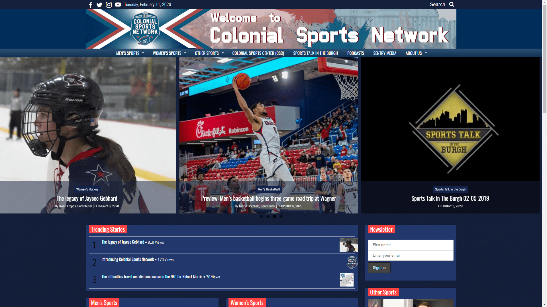 Colonial Sports Network Homepage